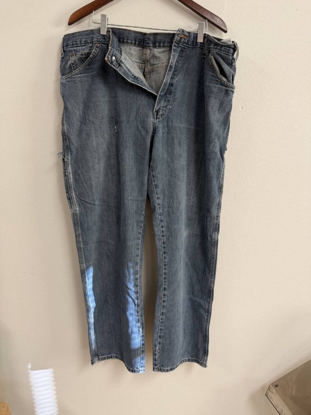 Dickies Carpenter Jeans Men's 40x32 Gray Blue Wash Relaxed Workwear